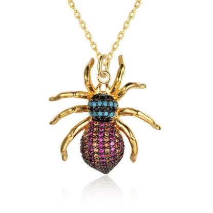 Spider Insect Necklace for Women - Costume Decoration Necklace for Girls - Insect Pendant Necklace for Women - Fashion Necklace for Girls - Engagement Accessories - Personalized Jewel
