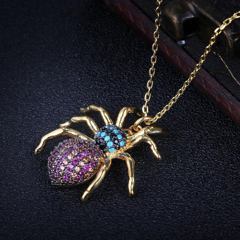 Spider Insect Necklace for Women - Costume Decoration Necklace for Girls - Insect Pendant Necklace for Women - Fashion Necklace for Girls - Engagement Accessories - Personalized Jewel