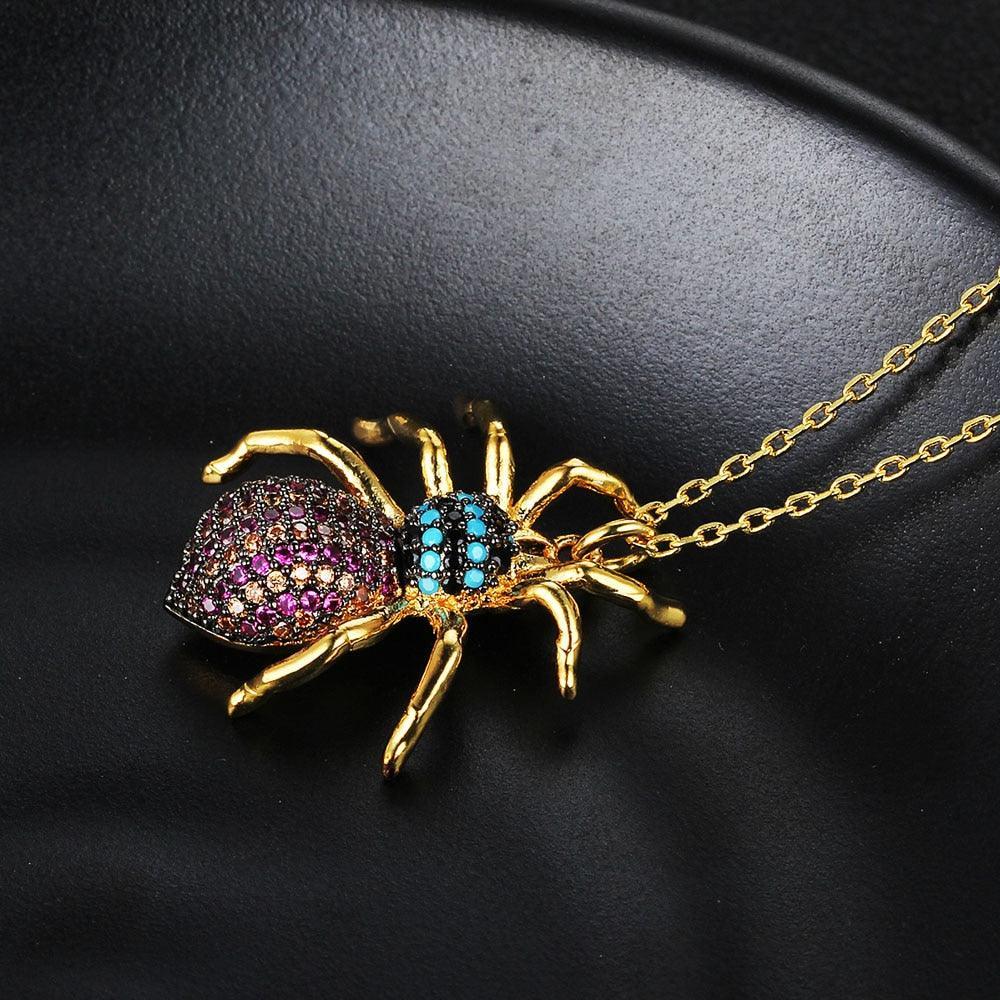 Spider Insect Necklace for Women - Costume Decoration Necklace for Girls - Insect Pendant Necklace for Women - Fashion Necklace for Girls - Engagement Accessories - Personalized Jewel