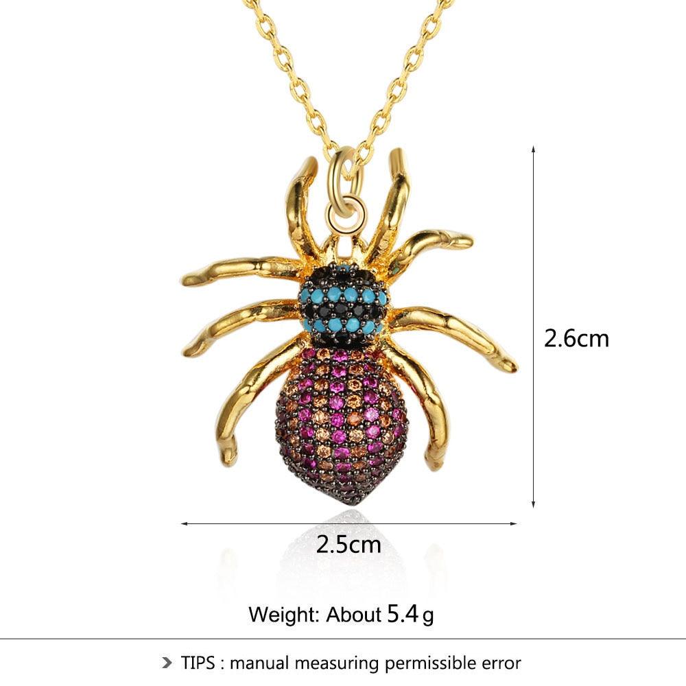 Spider Insect Necklace for Women - Costume Decoration Necklace for Girls - Insect Pendant Necklace for Women - Fashion Necklace for Girls - Engagement Accessories - Personalized Jewel
