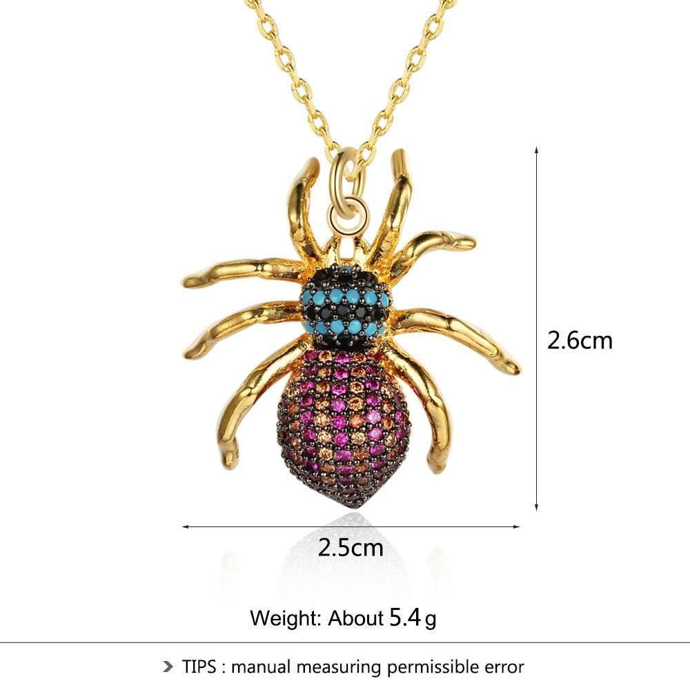 Spider Insect Necklace for Women - Costume Decoration Necklace for Girls - Insect Pendant Necklace for Women - Fashion Necklace for Girls - Engagement Accessories - Personalized Jewel