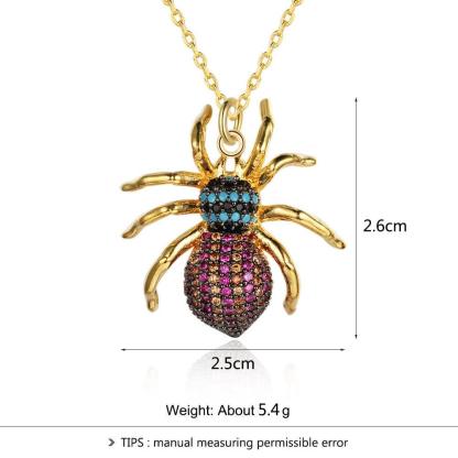 Spider Insect Necklace for Women - Costume Decoration Necklace for Girls - Insect Pendant Necklace for Women - Fashion Necklace for Girls - Engagement Accessories - Personalized Jewel