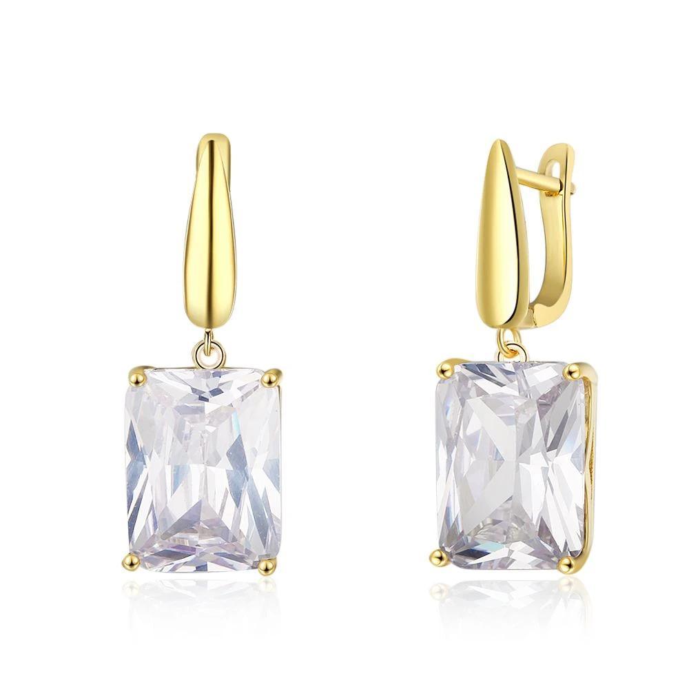 Square Gold Drop Earring Best Gift For Her-Personalized Jewels