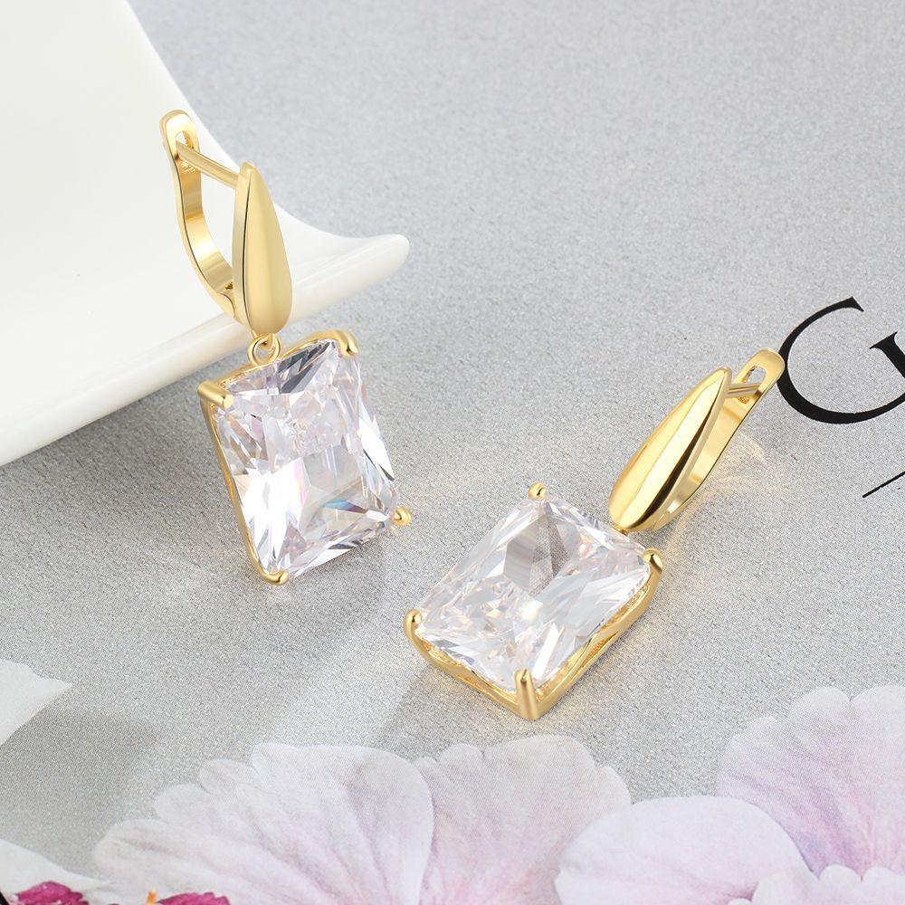 Square Gold Drop Earring Best Gift For Her-Personalized Jewels