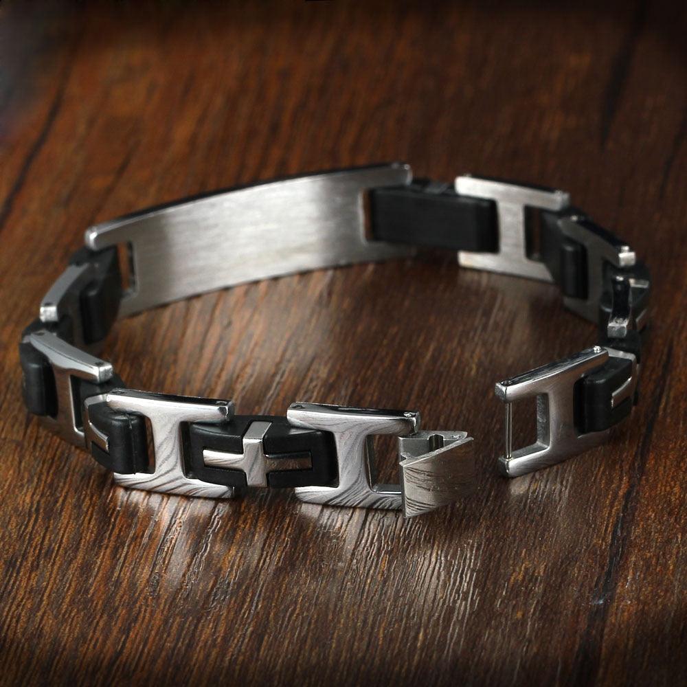 Stainless Steel 220mm Length Bracelet- Everyday Wear Trendy Bracelet for Men- Cross Bracelets for Every Wear- Punk Trendy Bracelet for Men - Personalized Jewel