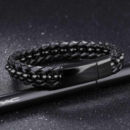 Stainless Steel Bracelet For Men - Leather Bracelet For Men - Fashion Jewelry For Men - Accessories For Boys - Gift For Men - Chain Style Bracelet - Personalized Jewel