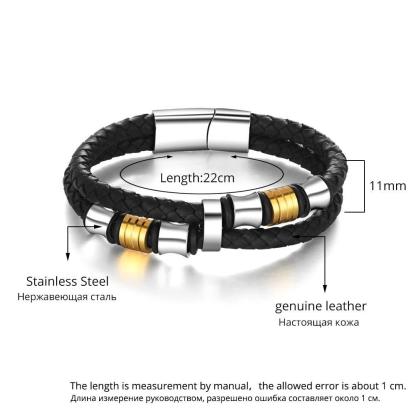 Stainless Steel Bracelet For Men - Wrap Wristband Bracelet For Men - Classic Bracelet Wrap For Men - Accessories For Men - Best Jewelry Gift For Men - Personalized Jewel