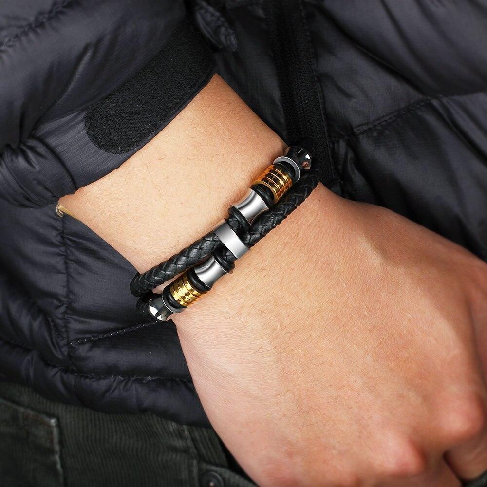Stainless Steel Bracelet For Men - Wrap Wristband Bracelet For Men - Classic Bracelet Wrap For Men - Accessories For Men - Best Jewelry Gift For Men - Personalized Jewel