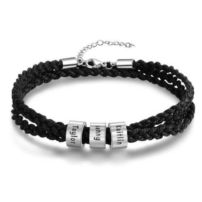 Stainless Steel Custom Beads Bracelet Customized Jewelry For Men - Personalized Jewel