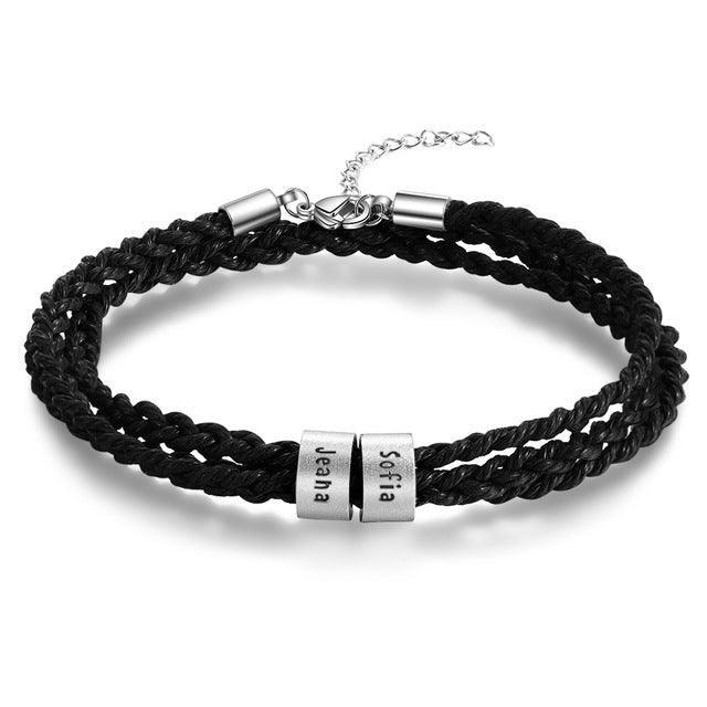 Stainless Steel Custom Beads Bracelet Customized Jewelry For Men - Personalized Jewel