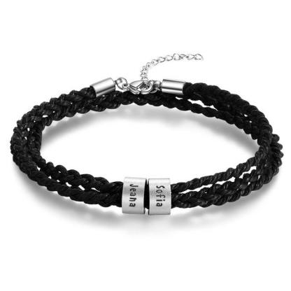 Stainless Steel Custom Beads Bracelet Customized Jewelry For Men - Personalized Jewel