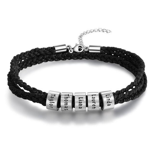 Stainless Steel Custom Beads Bracelet Customized Jewelry For Men - Personalized Jewel