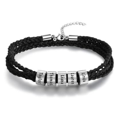 Stainless Steel Custom Beads Bracelet Customized Jewelry For Men - Personalized Jewel
