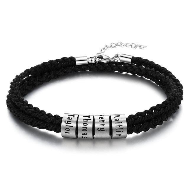 Stainless Steel Custom Beads Bracelet Customized Jewelry For Men - Personalized Jewel