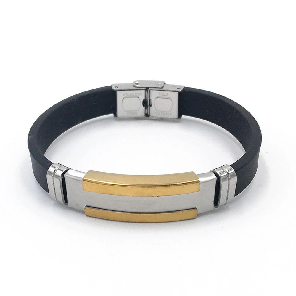 Stainless Steel Genuine Leather Punk Bracelets for Women, Trendy Black Wristbands, Anniversary Gift - Personalized Jewel