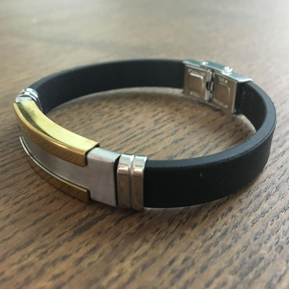 Stainless Steel Genuine Leather Punk Bracelets for Women, Trendy Black Wristbands, Anniversary Gift - Personalized Jewel