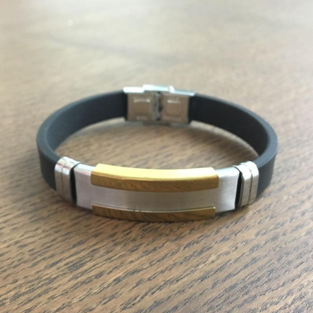 Stainless Steel Genuine Leather Punk Bracelets for Women, Trendy Black Wristbands, Anniversary Gift - Personalized Jewel