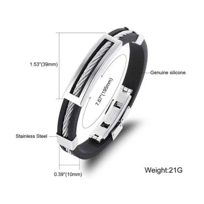 Stainless Steel Men Jewelry - Silicone Bracelets for Men - Leather Special Mens Bracelet - Accessories for Boys - Personalized Jewel