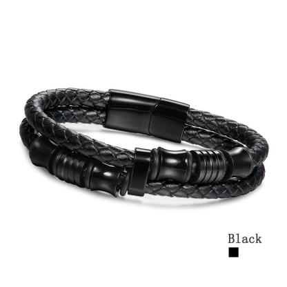 Stainless Steel Mens Bracelet Leather Bracelet for Men Casual jewelry - Personalized Jewel