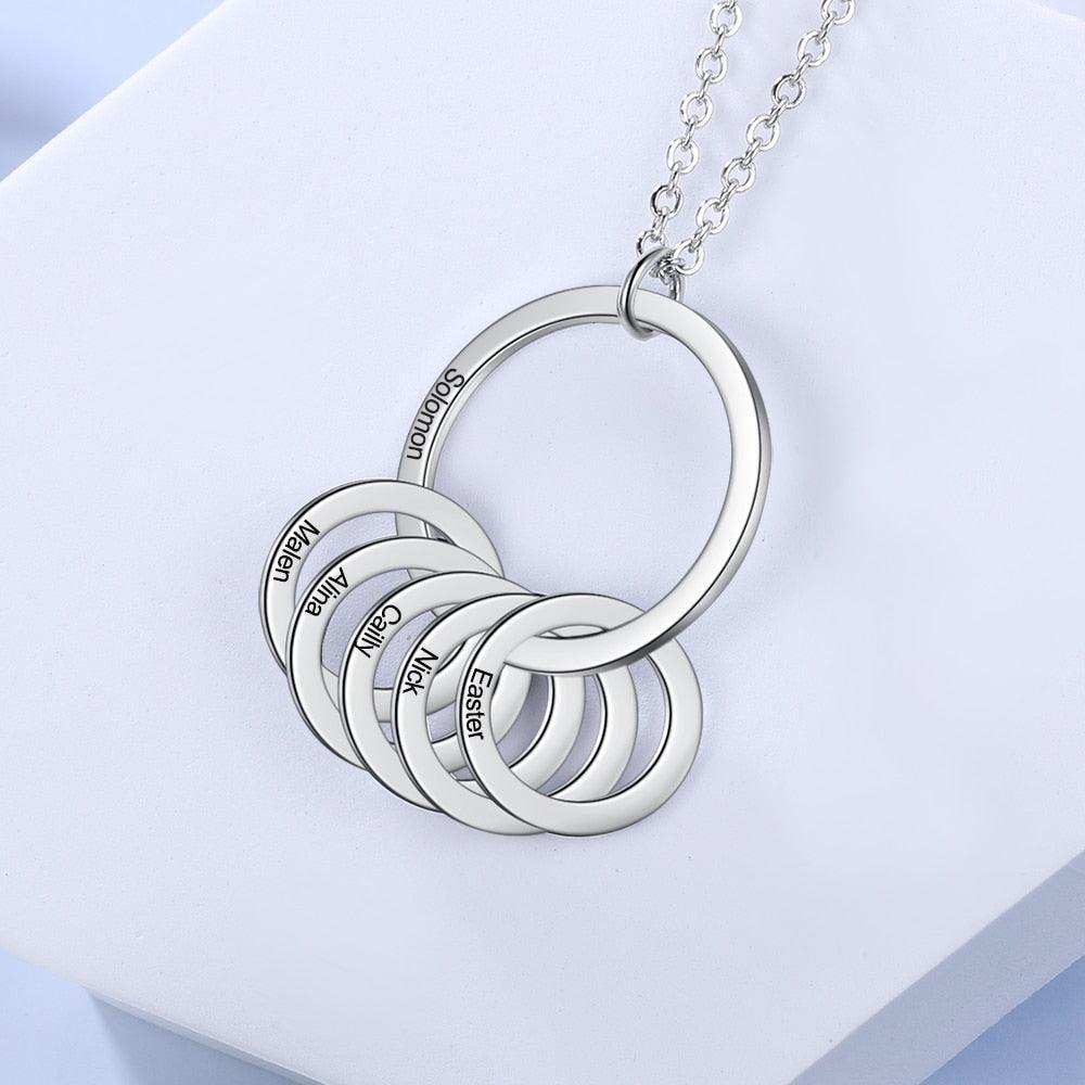 Stainless Steel Name Engraved Jewellery for Women, Customized Jewellery for Women, Circle Pendant Accessories for Girls - Personalized Jewel