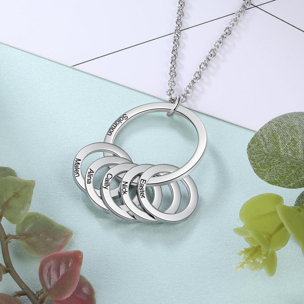 Stainless Steel Name Engraved Jewellery for Women, Customized Jewellery for Women, Circle Pendant Accessories for Girls - Personalized Jewel