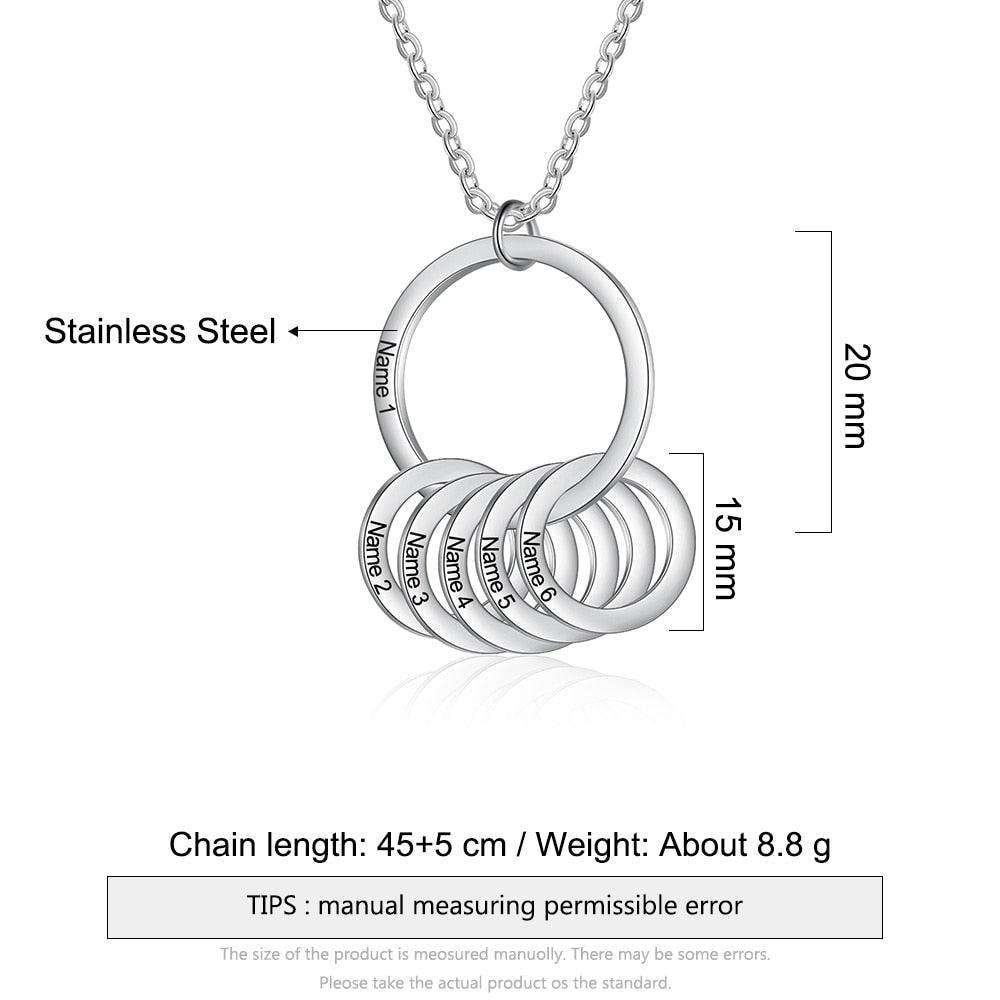 Stainless Steel Name Engraved Jewellery for Women, Customized Jewellery for Women, Circle Pendant Accessories for Girls - Personalized Jewel