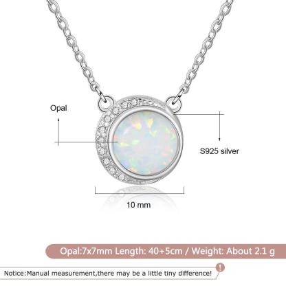 Statement Silver Jewellery, White Opal and Stone Studded Silver Necklace, Wedding Jewellery for Women, 925 Sterling Silver - Personalized Jewel