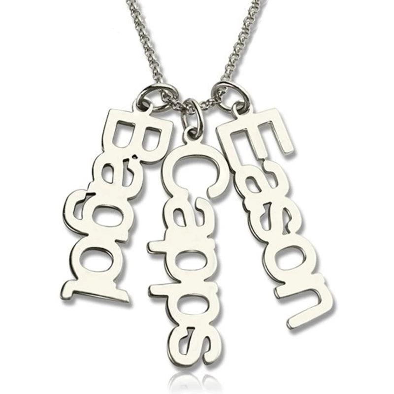 Sterling Silver 925 Personalized Necklace with Customizable Name Pendant, Trendy Jewelry Gift-Personalized Jewels
