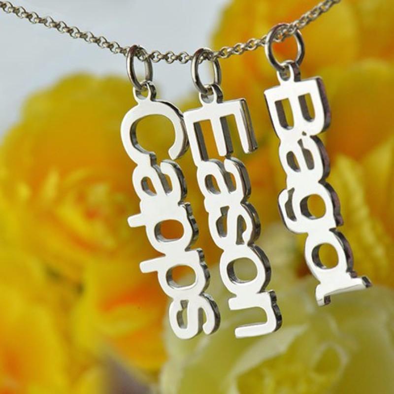 Sterling Silver 925 Personalized Necklace with Customizable Name Pendant, Trendy Jewelry Gift - Personalized Jewel