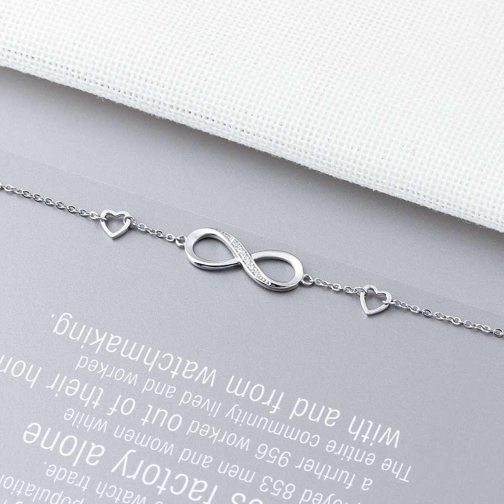 Sterling Silver Bracelet Infinity Diamond Bracelet Trendy Gift for Women - Personalized Jewel