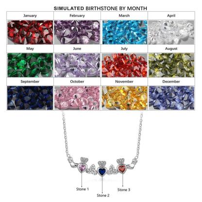 Sterling Silver Claddagh Necklace&Pendants 3 Heart Customized Stones Personalized Jewelry Irish Friendship - Personalized Jewel