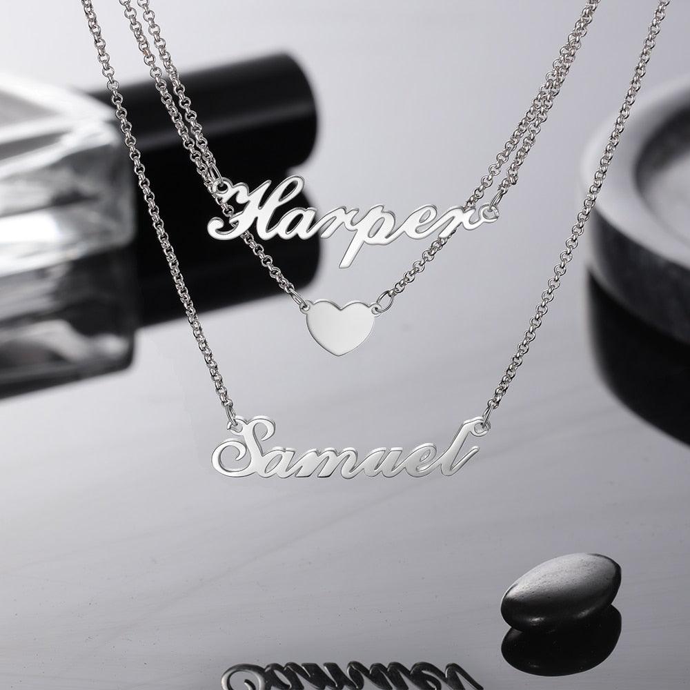 Sterling Silver Custom Nameplate Necklace Personalized Necklace-Personalized Jewels