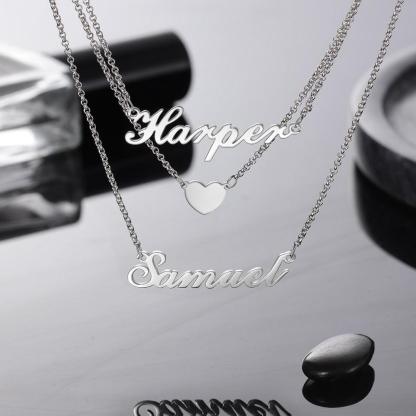 Sterling Silver Custom Nameplate Necklace Personalized Necklace-Personalized Jewels