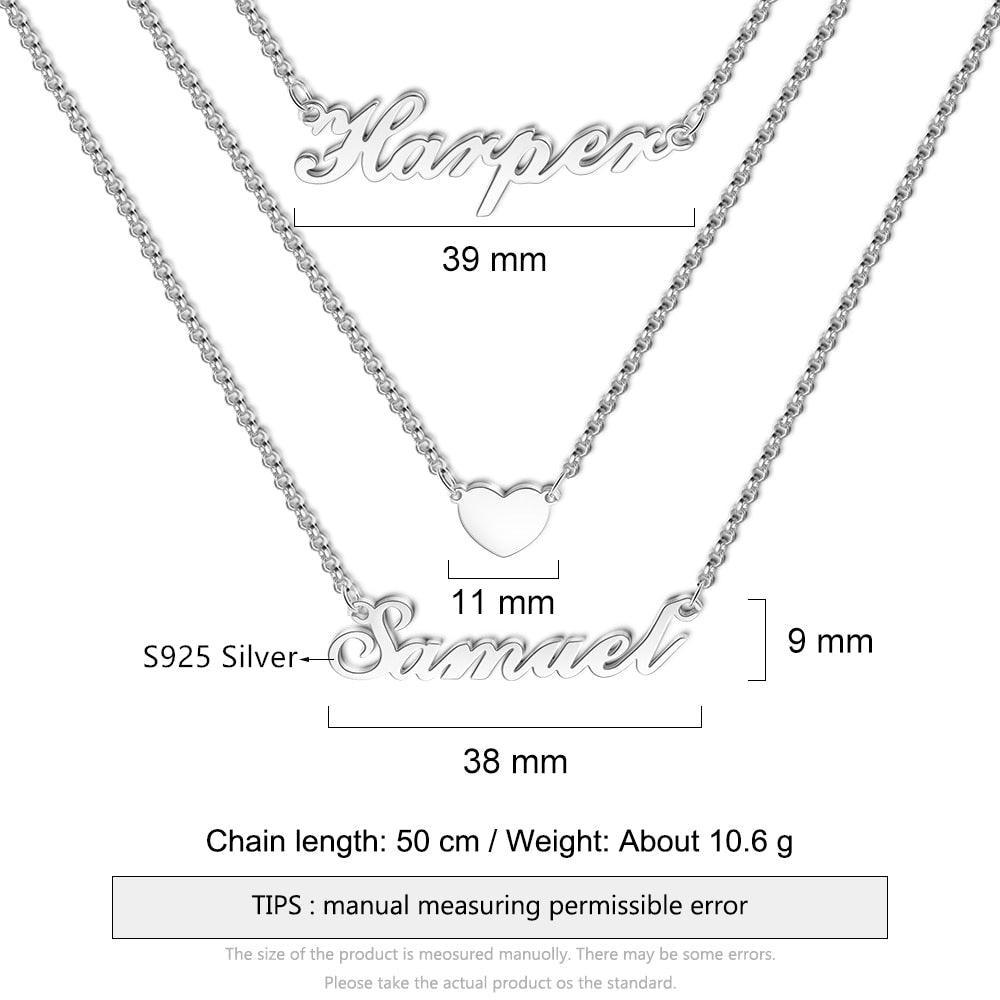 Sterling Silver Custom Nameplate Necklace Personalized Necklace-Personalized Jewels