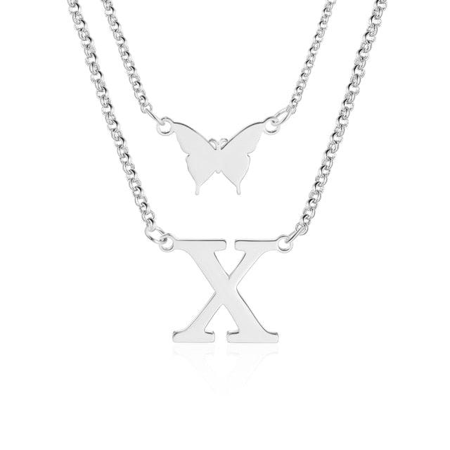 Sterling Silver Double Layered Necklaces Accessories for Women - Personalized Jewel