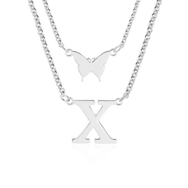 Sterling Silver Double Layered Necklaces Accessories for Women - Personalized Jewel