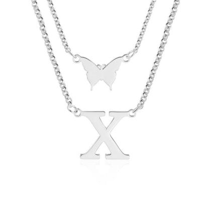 Sterling Silver Double Layered Necklaces Accessories for Women - Personalized Jewel