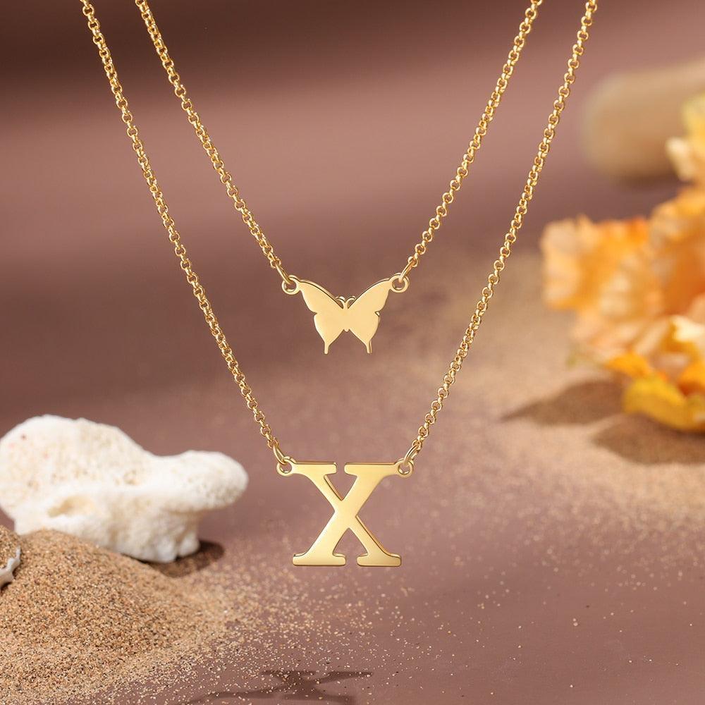 Sterling Silver Double Layered Necklaces Accessories for Women - Personalized Jewel