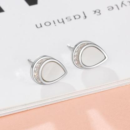 Sterling Silver Drop In The Ocean Earring Water Drop Ear Stud-Personalized Jewels