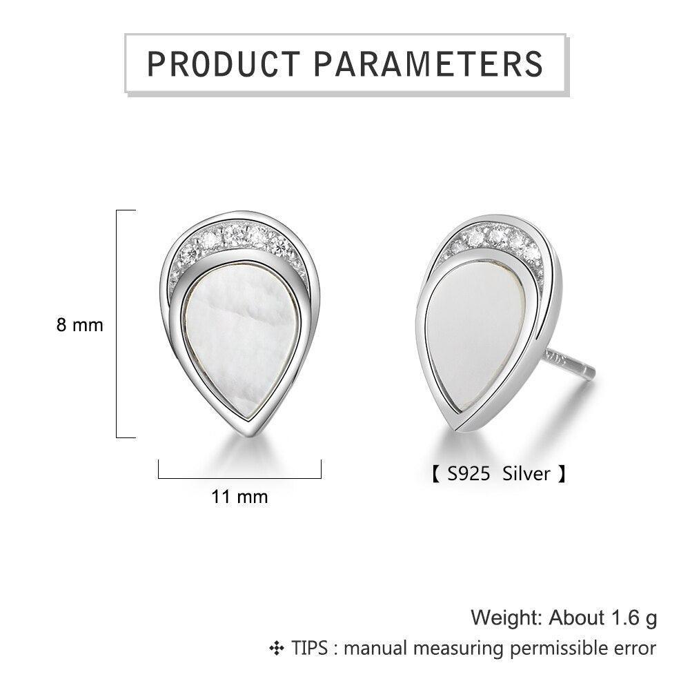 Sterling Silver Drop In The Ocean Earring Water Drop Ear Stud-Personalized Jewels