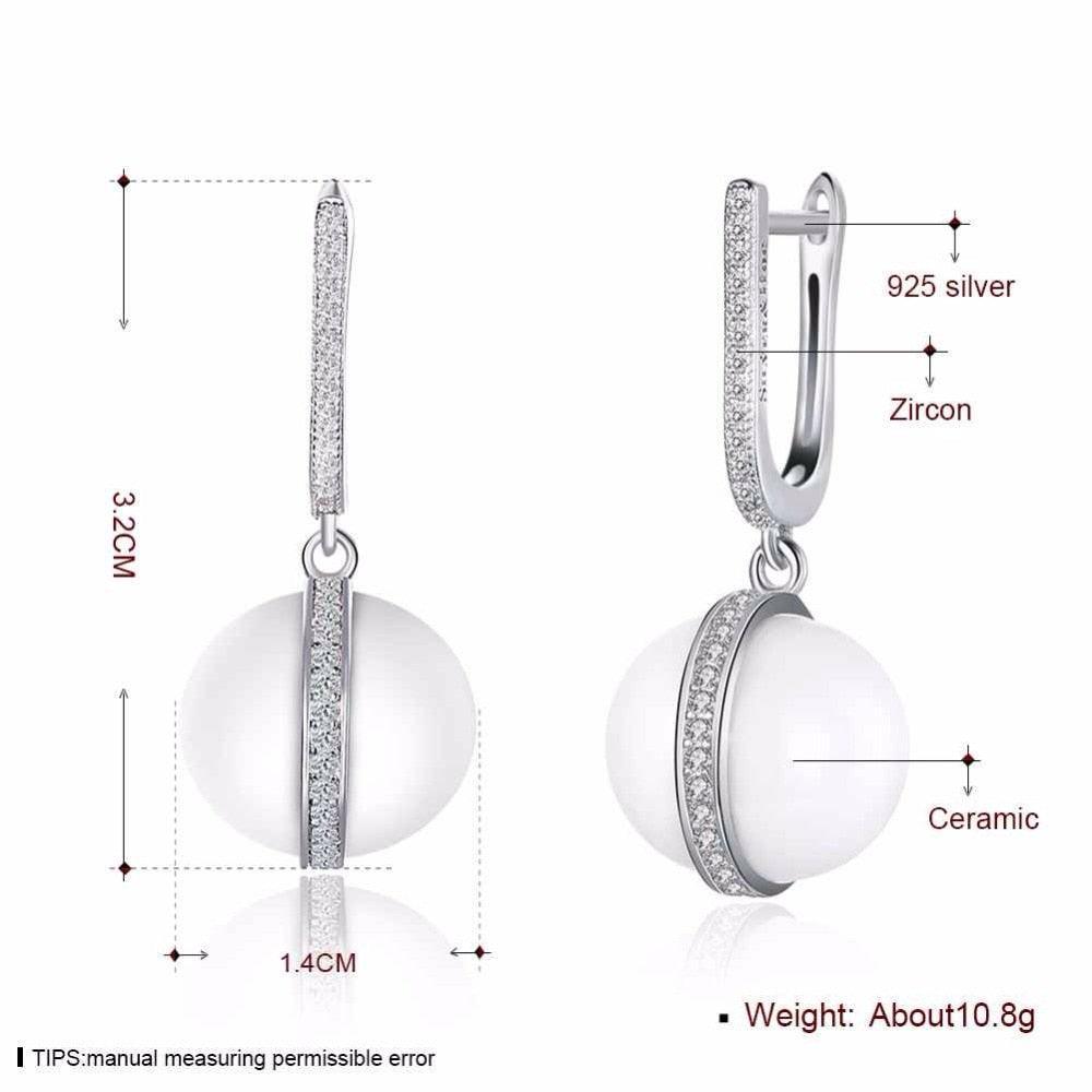 Sterling Silver Earrings for Women Cubic Zirconia Micro Insert Earrings for Women - Personalized Jewel
