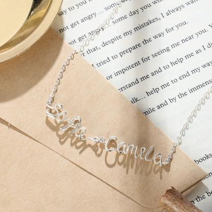 Sterling Silver Jewellery for Women- Personalized Jewellery for Women- Wire Necklace with Custom Names- Customized Jewellery for Girls - Personalized Jewel