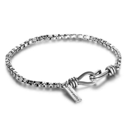 Sterling Silver Jewelry Bracelets For Fashionable Women 18.5cm Classic Elegant Bracelets & Bangles - Personalized Jewel