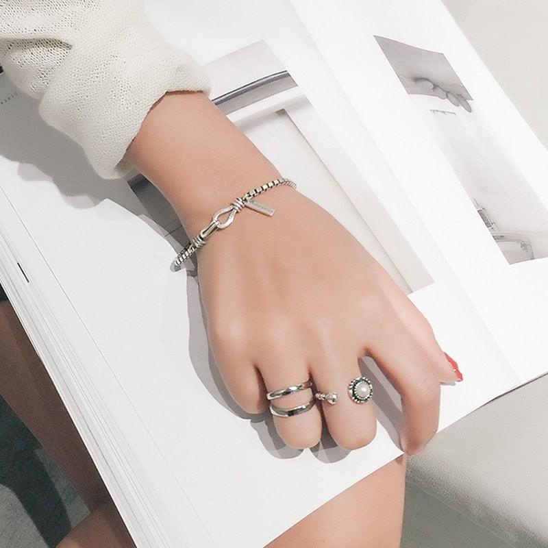 Sterling Silver Jewelry Bracelets For Fashionable Women 18.5cm Classic Elegant Bracelets & Bangles - Personalized Jewel