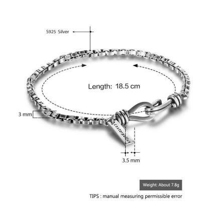 Sterling Silver Jewelry Bracelets For Fashionable Women 18.5cm Classic Elegant Bracelets & Bangles - Personalized Jewel