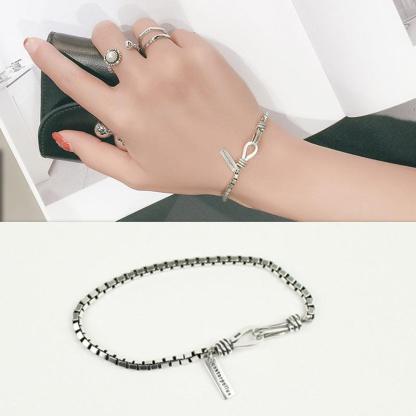 Sterling Silver Jewelry Bracelets For Fashionable Women 18.5cm Classic Elegant Bracelets & Bangles - Personalized Jewel