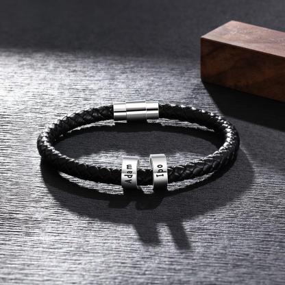 Sterling Silver Jewelry for Men- Beads Bracelet for Men - Customized Jewelry for Men- Birthday Gift for Men - Personalized Jewel