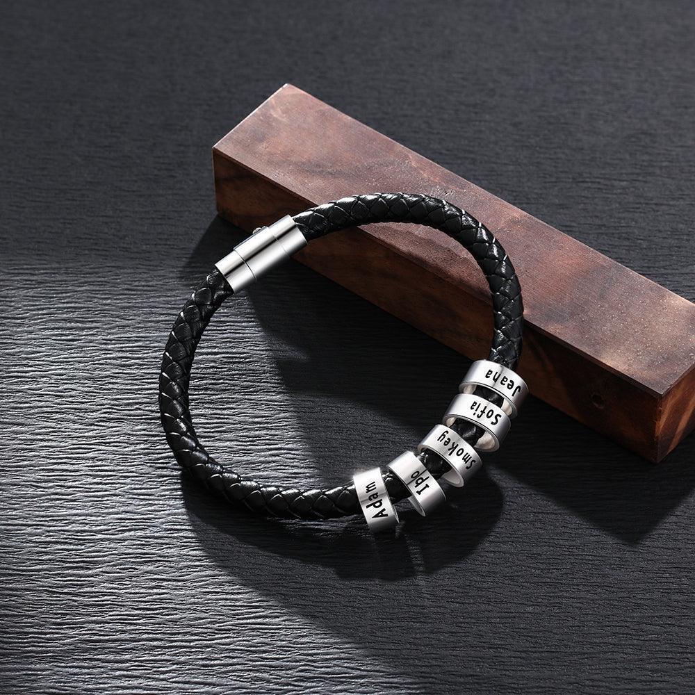 Sterling Silver Jewelry for Men- Beads Bracelet for Men - Customized Jewelry for Men- Birthday Gift for Men - Personalized Jewel