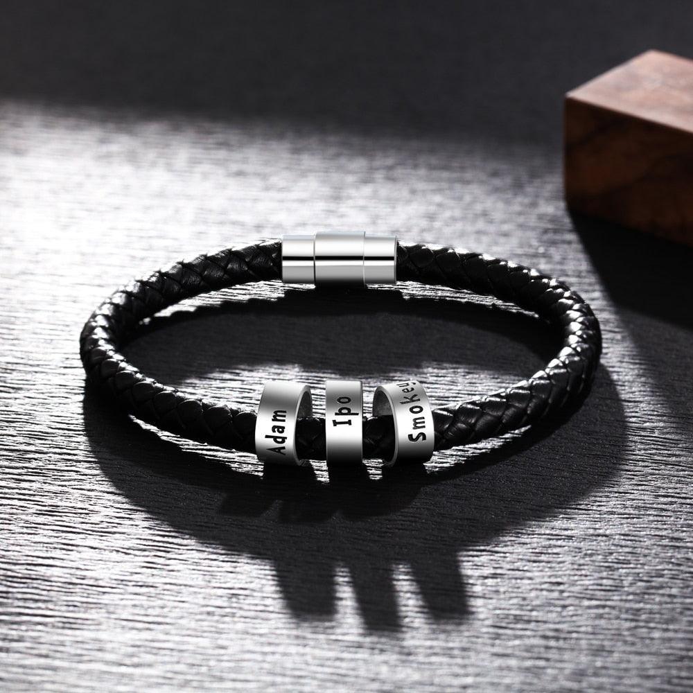 Sterling Silver Jewelry for Men- Beads Bracelet for Men - Customized Jewelry for Men- Birthday Gift for Men - Personalized Jewel