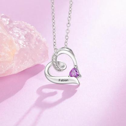 Sterling Silver Jewelry for Women - Heart Pendant Necklace for Women - Birthstone Engraved Accessories for Girls - Customized Jewelry for Girls - Personalized Jewel